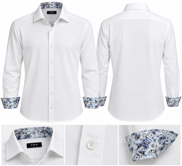 CEO Luxury 360° Stretch Shirt Long Sleeve | White