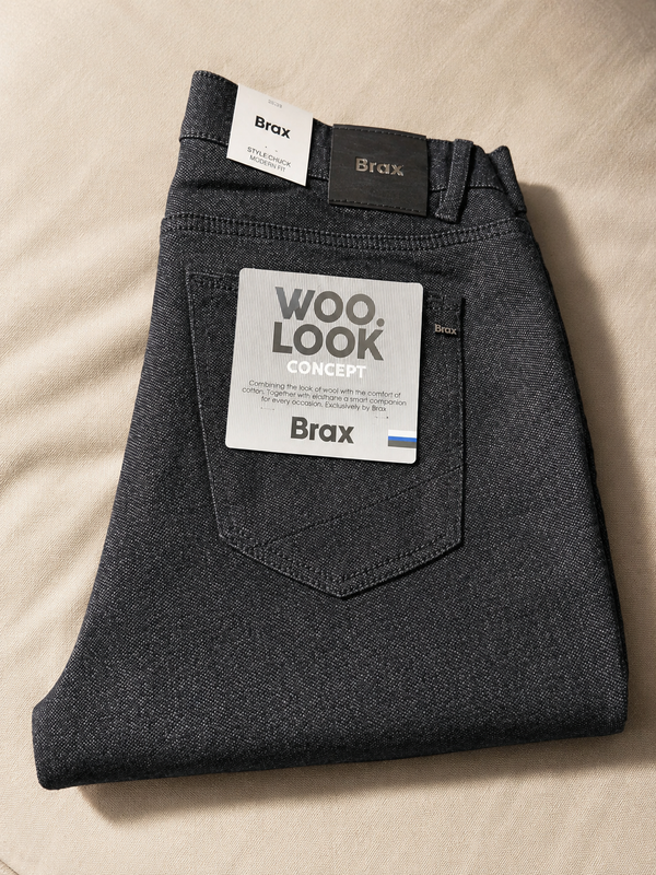 Brax Wool Look Pant Chuck (07-3223) | Cement