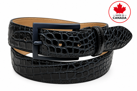 Ceinture en cuir Bench Craft | Noir/Bleu marine