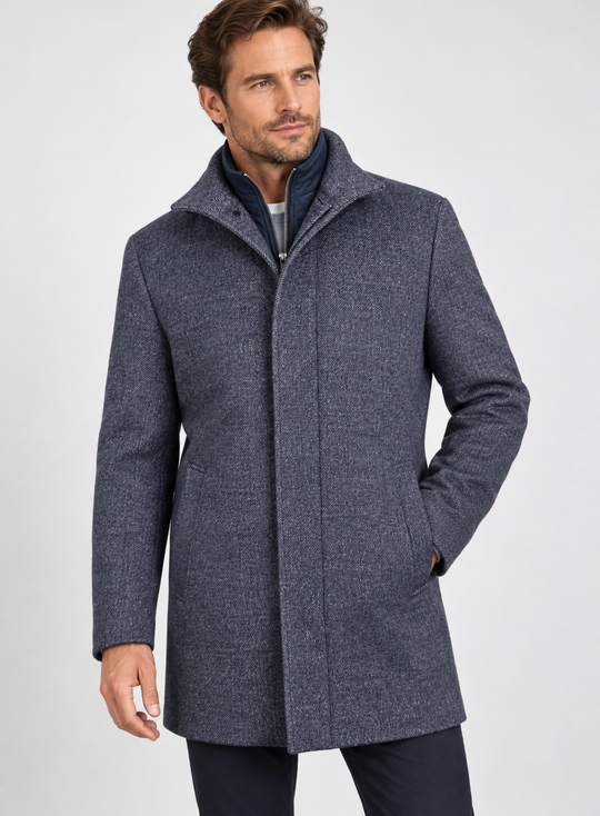 7 Downie St. Wool Blend Car Coat | Navy