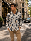 Sugar Long Sleeve Shirt NEWSPAPER | Multi