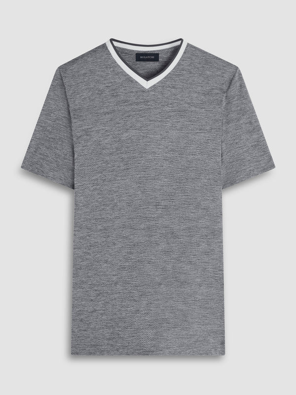Bugatchi Lux V-Neck T-Shirt, Black - Caswell's Fine Menswear