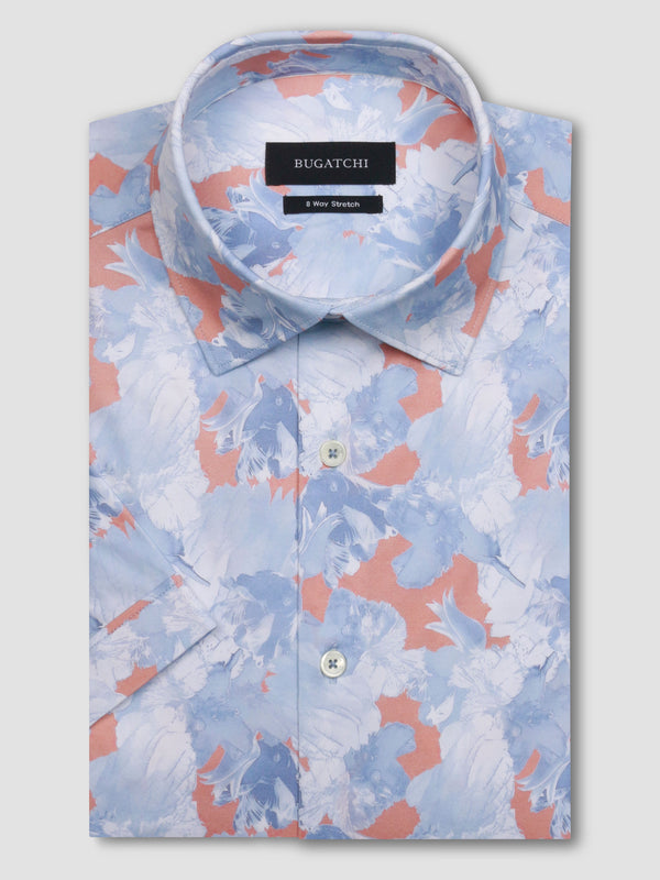 Bugatchi Ooohcotton Shirt Short Sleeve, Coral - Caswell's Fine Menswear