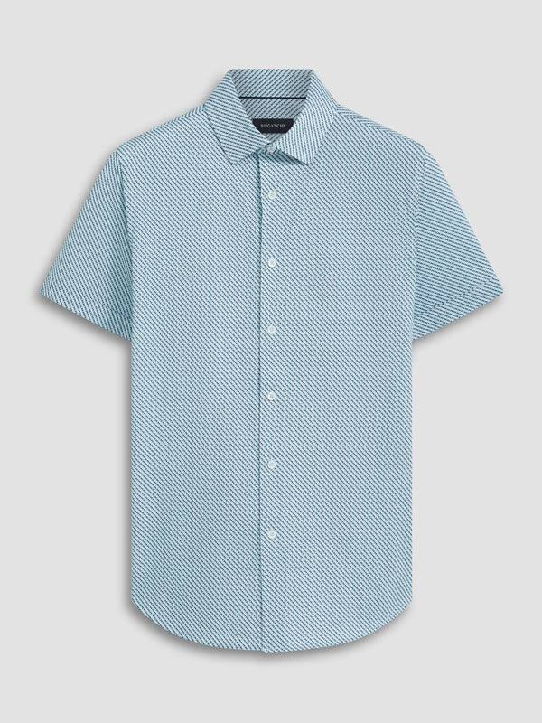 Bugatchi Ooohcotton Short Sleeve Shirt, Turquoise - Caswell's Fine Menswear