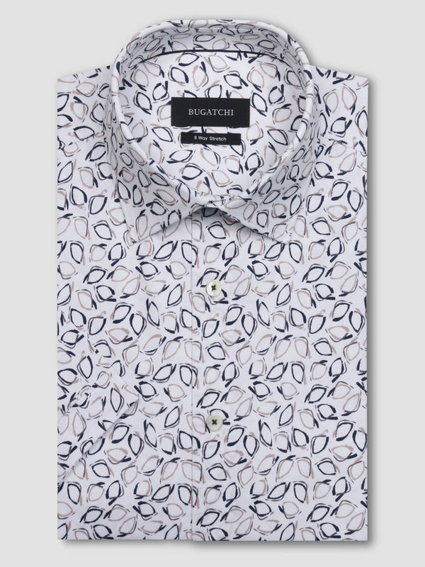Bugatchi Ooohcotton Short Sleeve Shirt, Chalk - Caswell's Fine Menswear