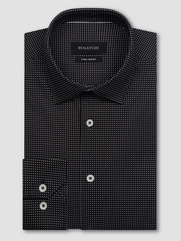 Bugatchi Ooohcotton Shirt Long Sleeve, Black - Caswell's Fine Menswear