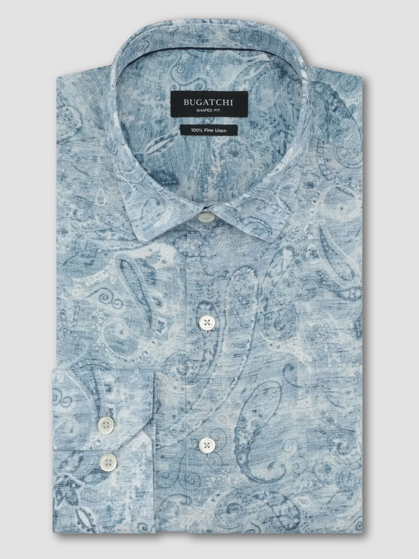 Bugatchi Fine Linen Shirt, Air Blue - Caswell's Fine Menswear