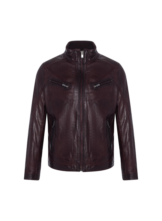 Regency Leather Jacket Gunner | Oxblood