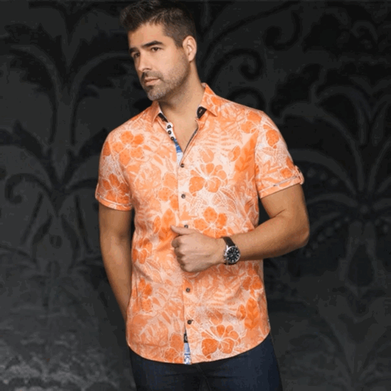 Au Noir 360° Stretch Shirt | RONALDO, Orange