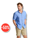 Tommy Bahama Paradise Breezer Linen Short-Sleeve Shirt | Victoria Blue