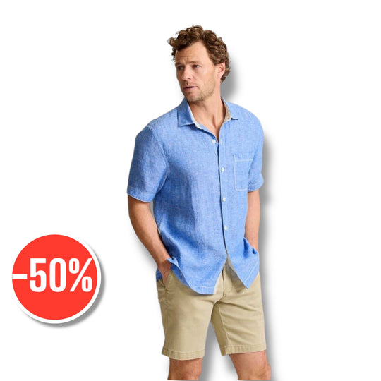Tommy Bahama Paradise Breezer Linen Short-Sleeve Shirt | Victoria Blue