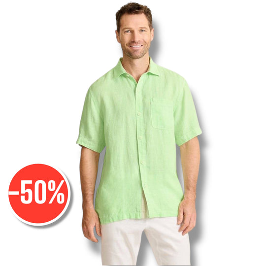 Tommy Bahama Paradise Breezer Linen Short-Sleeve Shirt | Glowing Green