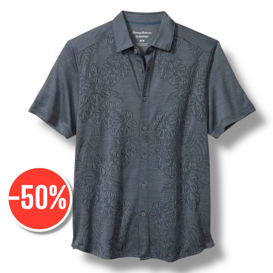 Tommy Bahama Palm Coast Cascade Vines IslandZone® Knit Shirt | Dark Twlight Blue