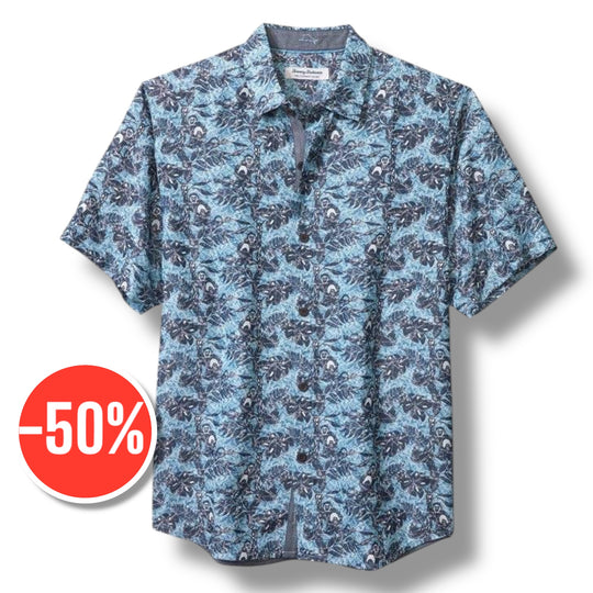 Tommy Bahama  Coconut Point Capuchin Vines IslandZone® Camp Shirt | Pool Tile
