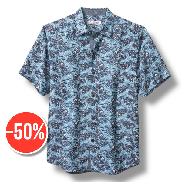 Tommy Bahama  Coconut Point Capuchin Vines IslandZone® Camp Shirt | Pool Tile