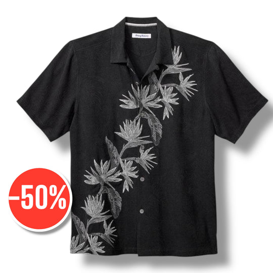 Tommy Bahama Across Paradise Silk Camp Shirt | Black
