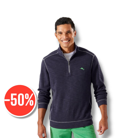 Tommy Bahama Tobago Bay Half Zip, Ocean Deep