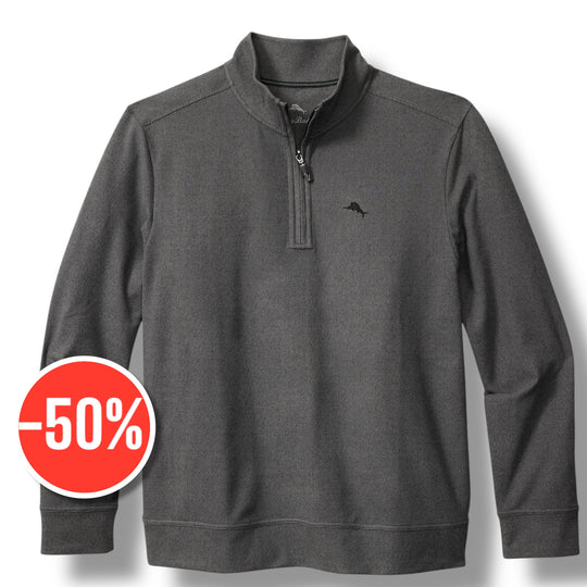 Tommy Bahama Camano Point Half Zip | Carbon Grey