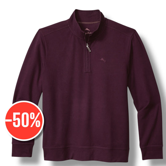 Tommy Bahama Camano Point Half Zip | Rum Berry