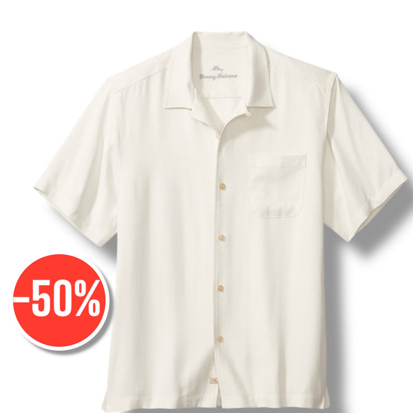 Tommy Bahama Hawaiian Herringbone Silk Camp Shirt | Continental