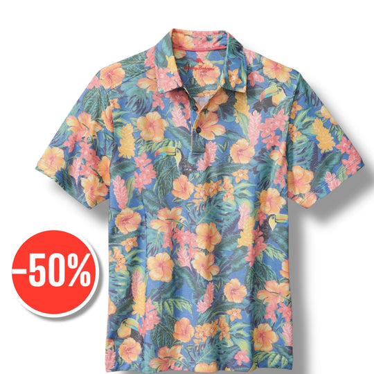 Tommy Bahama Polo Shirt Toucan Paradise | Dutch Blue