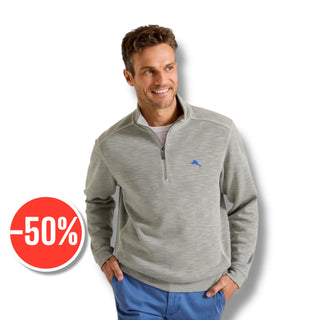 Tommy Bahama Tobago Bay Half-Zip Sweatshirt | Smokey Grey