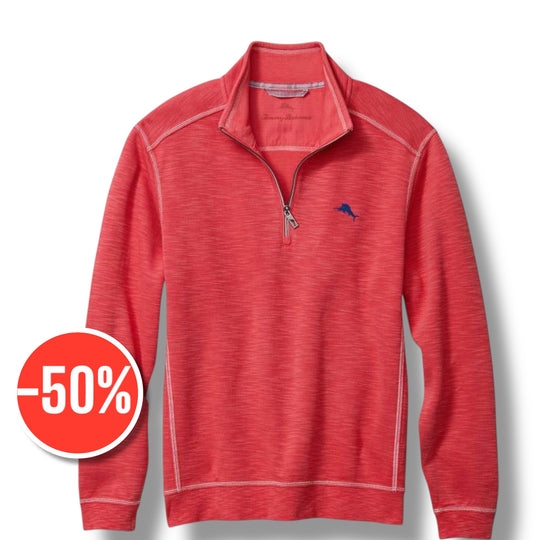 Tommy Bahama Tobago Bay Half-Zip Sweatshirt | Siren Scarlet