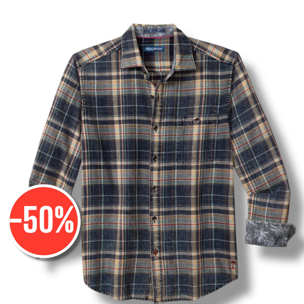 Tommy Bahama Baranco Plaid Shirt | Vintage Indigo