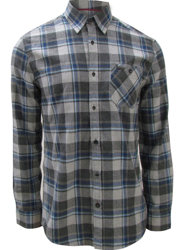 Point Zero Flannel Shirt, Zinc - Caswell's Fine Menswear