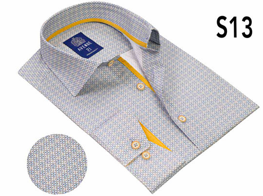 Avenue 21 - Chemise à manches longues - Jaune et bleu