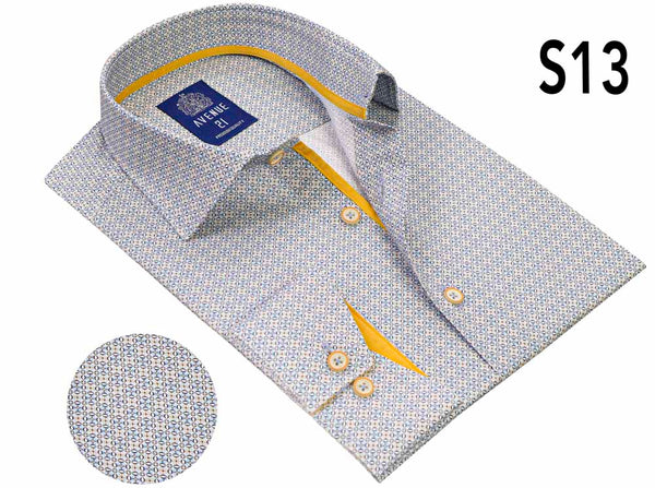 Avenue 21 Long Sleeve Shirt  | Yellow-Blue