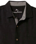 Tommy Bahama Drinks Well With Others Embroidered Silk Camp Shirt | Black