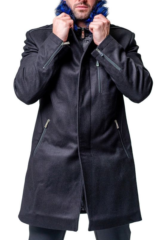 Maceoo Peacoat Zip Fur Blue | Black