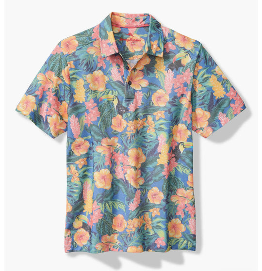 Tommy Bahama Polo Shirt Toucan Paradise | Dutch Blue