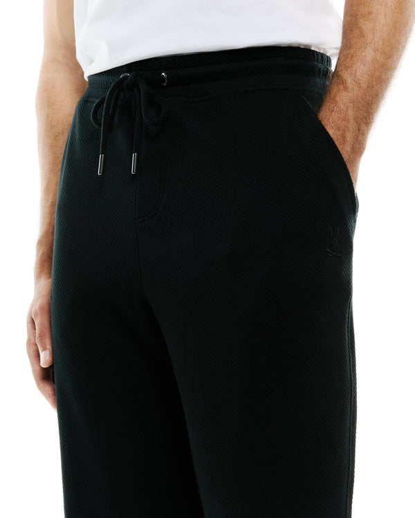 Psycho Bunny Mens Textured Sweat Pant Marc | Black