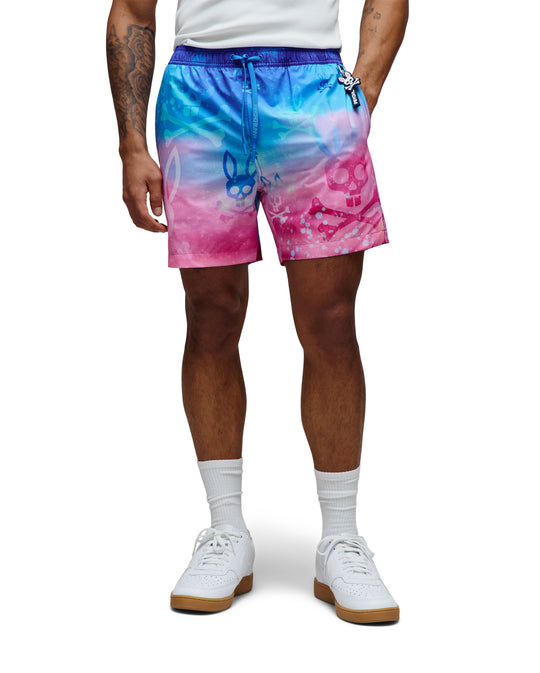 Psycho Bunny Men's Caspian Swim Trunk | Multi