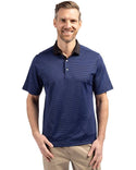 Cutter & Buck Virtue Eco Pique Micro Stripe Recycled Mens Polo - Caswell's Fine Menswear
