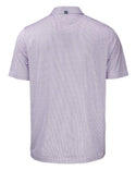 Cutter & Buck Pike Eco Symmetry Print Stretch Recycled Mens Polo | White/Purple - Caswell's Fine Menswear