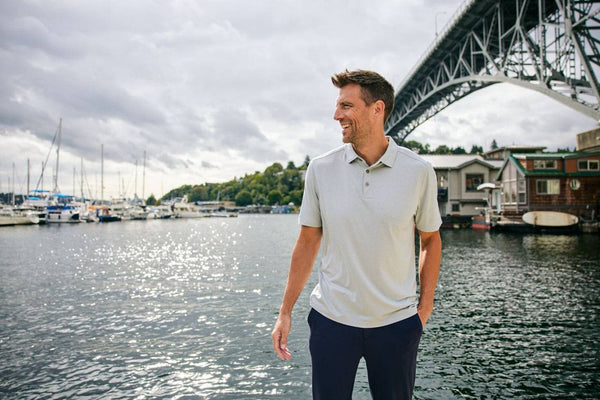 Cutter & Buck Coastline Epic Comfort Eco Recycled Mens Polo | Concrete - Caswell's Fine Menswear