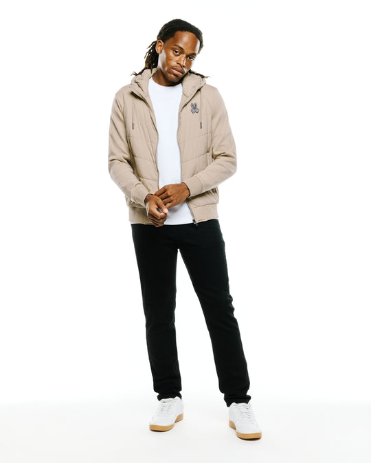 Psycho Bunny Men's Gordley Mix Media Jacket | Tan