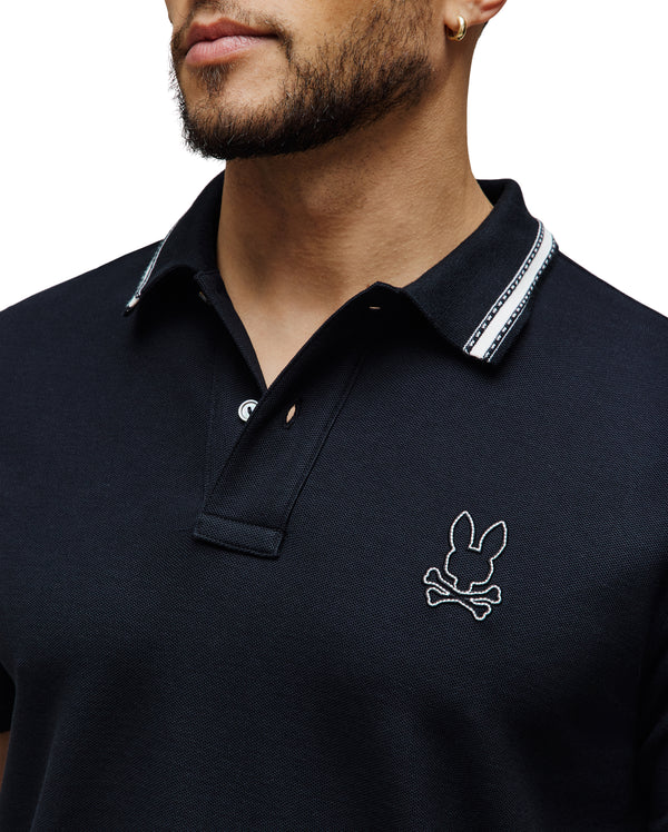 Psycho Bunny Men's Joe Pique Polo Shirt | Black