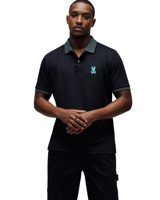 Psycho Bunny Men's Dax Sport Polo Shirt | Black