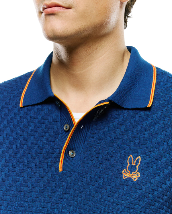Psycho Bunny Men's Knit Polo Seb | Navy Peony