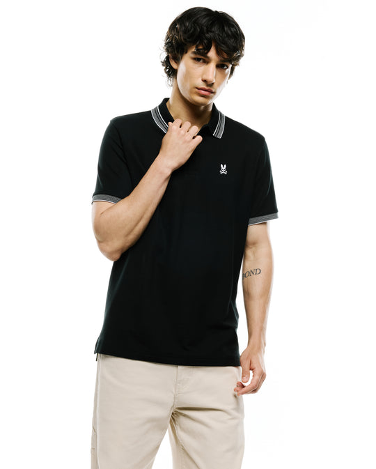 Psycho Bunny Mens Polo Nicolas | Black