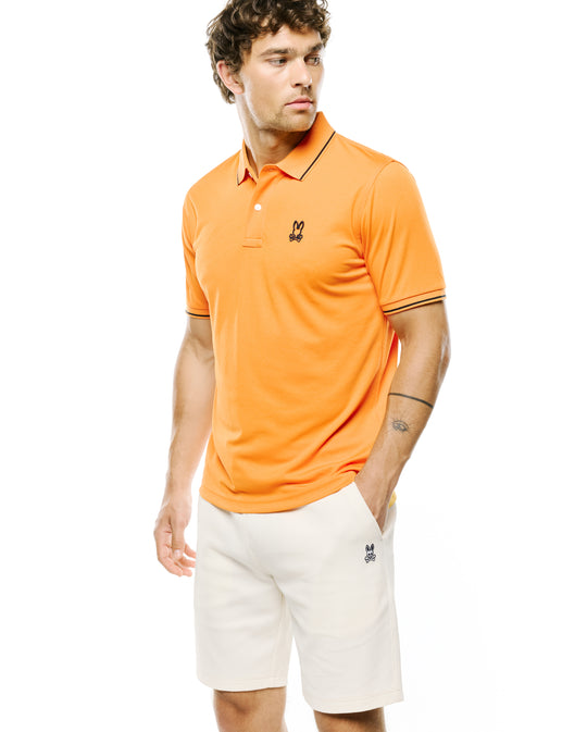 Psycho Bunny Men's Joji Performance Polo | Flame Orange