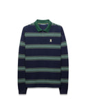 Psycho Bunny Mens Long Sleeve Polo Drew | Baritone Blue