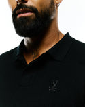 Psycho Bunny Men's Leroy Long Sleeve Polo | Black