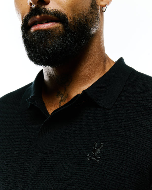 Psycho Bunny Men's Leroy Long Sleeve Polo | Black
