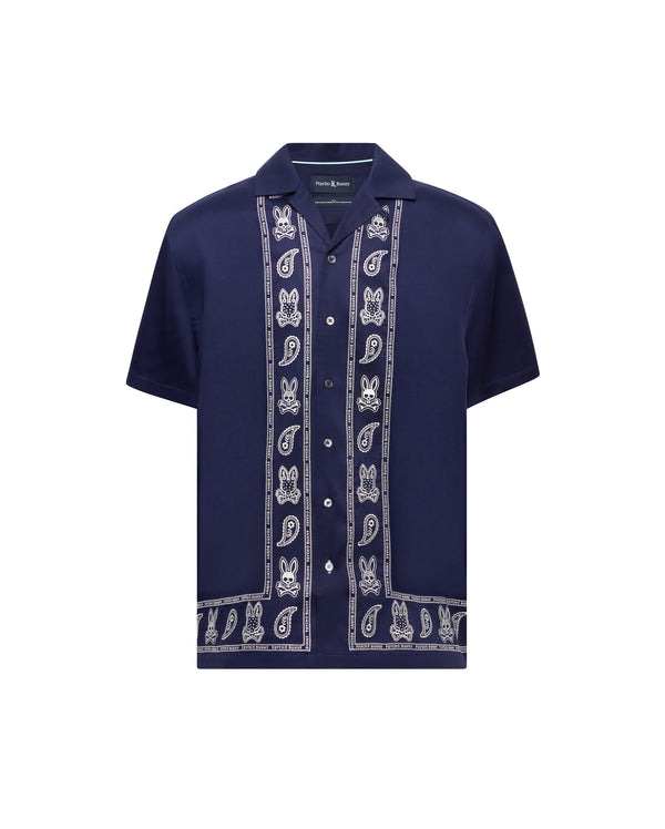 Psycho Bunny Hommes Chemise Tencel Luke | Evening Blue