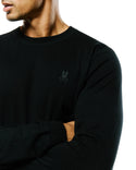 Psycho Bunny Mens Crew Neck Sweater Belmore | Black